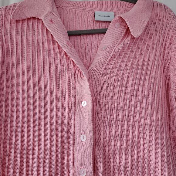 Free People Ryder Knit Romper By Rue Stiic Size S/ M Pink Ribbed Collared Soft - Picture 5 of 11